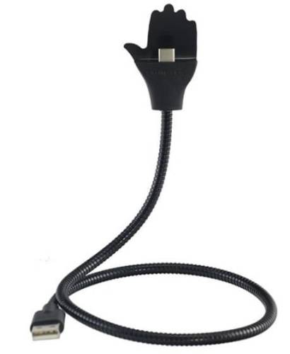 Cablu de date star creative hand, usb type-c, suport telefon (negru)