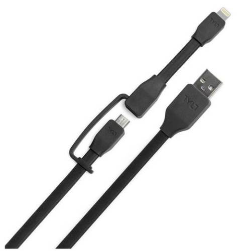 Cablu de date tylt duo, lightning/microusb, 1m (negru)