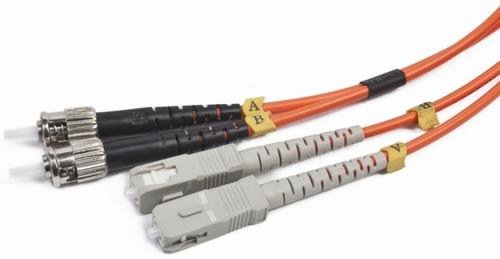 Cablu fibra optica duplex multimode, 2m, conectori st-sc, bulk