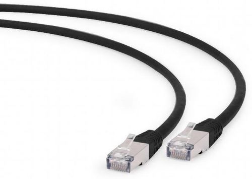 Cablu ftp gembird pp6a-lszhcu-bk-0.5m, patchcord, cat.6a, 0.5 m (negru)
