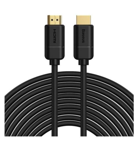 Cablu hdmi 2.0 adaptor 4k baseus cakgq-d01, 30 hz, 3d, hdr, 18 gbps, hdmi la hdmi, 5 m (negru/auriu)