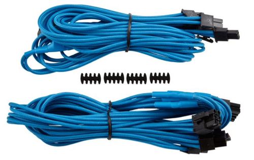Cablu pcie 6+2 dual conector premium generatia 3 (albastru)