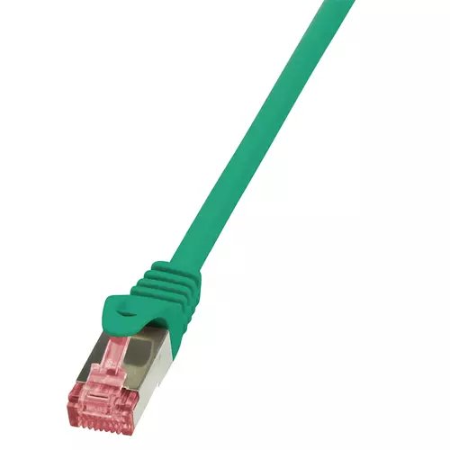 Cablu s/ftp logilink cat6, lszh, cupru, 0.25 m, verde, awg27, dublu ecranat cq2015s