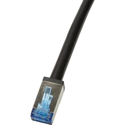 Cablu s/ftp logilink cat6a, cupru-aluminiu, 0.5 m, negru, awg26, dublu ecranat cq7023s