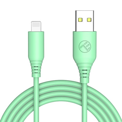 Cablu silicon tellur usb to lightning, 3a, 1m, verde