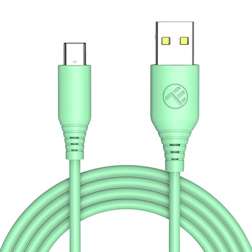 Cablu silicon tellur usb to type-c, 3a, 1m, verde