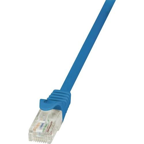 Cablu utp logilink cat5e, cupru-aluminiu, 0.25 m, albastru, awg26, cp1016u