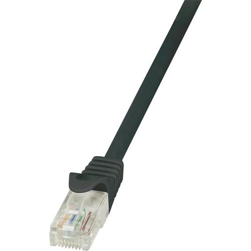 Cablu utp logilink cat5e, cupru-aluminiu, 0.5 m, negru, awg26, cp1023u