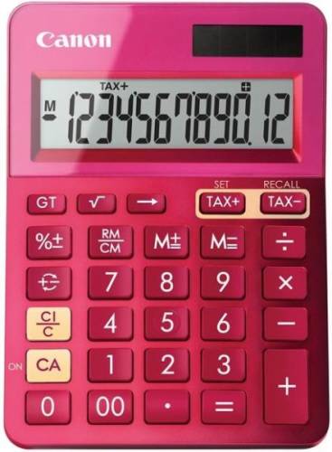 Calculator de birou canon ls-123k, 12 digiti (roz)