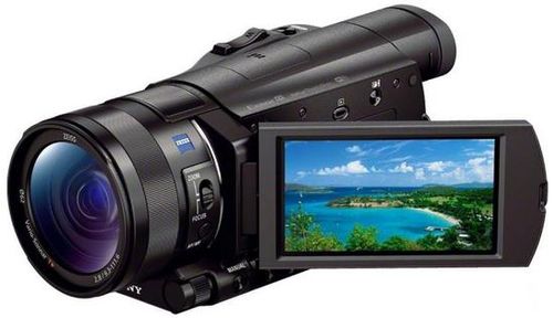 Camera video sony ax100, filmare 4k, zoom optic 12x, stabilizare optica de imagine (negru)