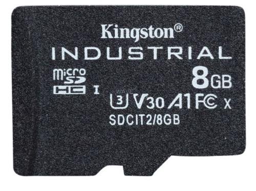 Card de memorie kingston industrial microsdhc, 8gb, uhs-u3, clasa 10, 100mb/s