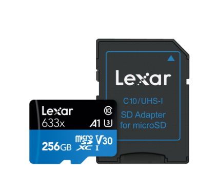Card de memorie lexar 633x microsdxc, 256gb, uhs-i + adaptor sd