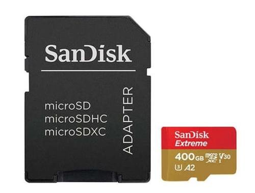 Card de memorie sandisk extreme microsdxc, 400gb, uhs-i u3, clasa 10, v30 + adaptor sd