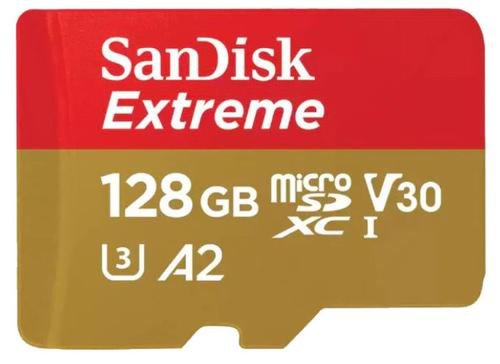 Card de memorie sandisk extreme sdsqxaa-128g-gn6gn, microsdxc, 128gb, uhs-i u3, clasa 10, v30