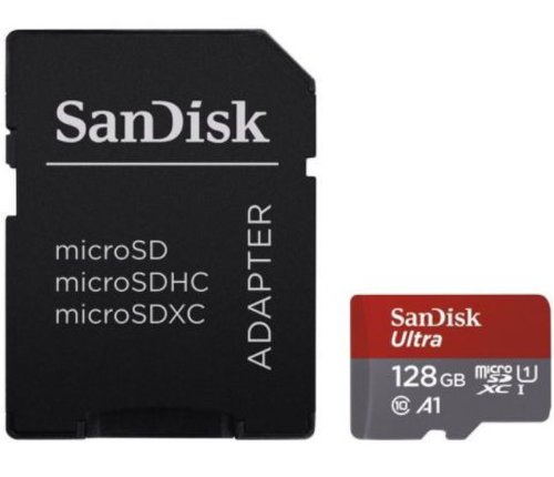 Card de memorie sandisk microsdxc, 128 gb, clasa 10 + adaptor sd