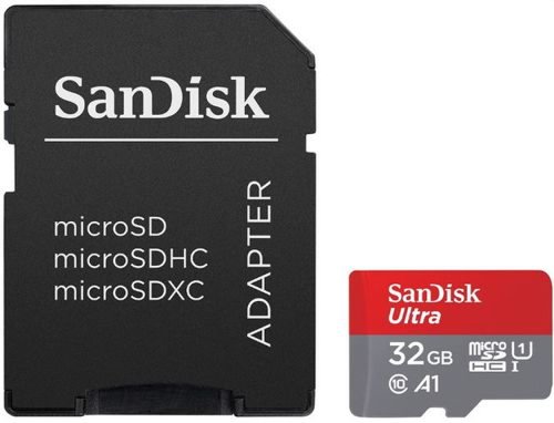 Card de memorie sandisk ultra microsdhc 32gb a1 uhs-i + adaptor