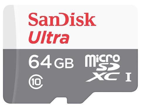 Card de memorie sandisk ultra microsdxc, sdsquns-064g-gn3ma, 64gb, clasa10, uhs-i + adaptor sd
