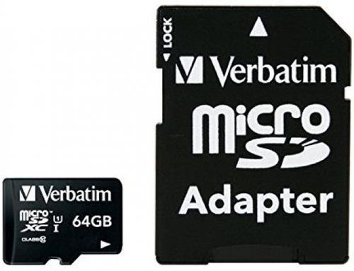 Card de memorie verbatim, microsdxc, 64 gb, clasa 10 + adaptor sd