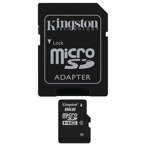 Card kingston microsdhc 8gb (class 4) + adaptor sd
