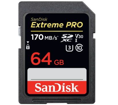 Card memorie sandisk extreme pro sdxc, 64gb, clasa 10, u3