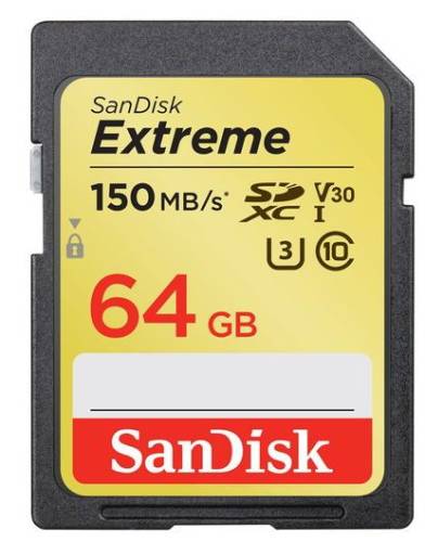  card memorie sandisk extreme sdxc, 64gb, clasa 10, u3