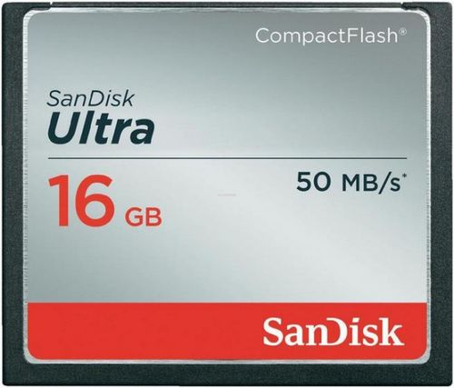 Card sandisk compact flash ultra sdcfhs-016g-g46 16gb, 50mb/s