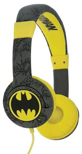 Casti stereo on-ear pentru copii otl premium junior batman signal dc0349 (negru/galben)