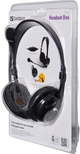 Casti Stereo Sandberg Headset One 125-26, Microfon (Negru)