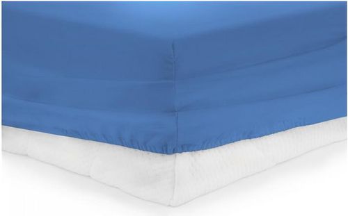 Cearceaf de pat cu elastic heinner hr-zsheet-180blue, 180 x 200 cm, bumbac, potrivit pentru saltele cu inaltime maxima de 25 cm (albastru)
