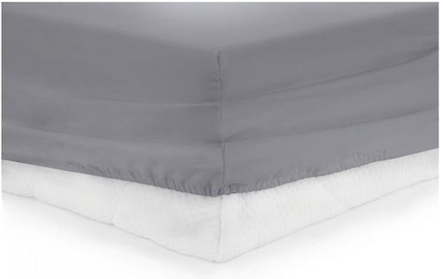 Cearceaf de pat cu elastic heinner hr-zsheet-90grey, 90 x 200 cm, bumbac, potrivit pentru saltele cu inaltime maxima de 25 cm (gri)