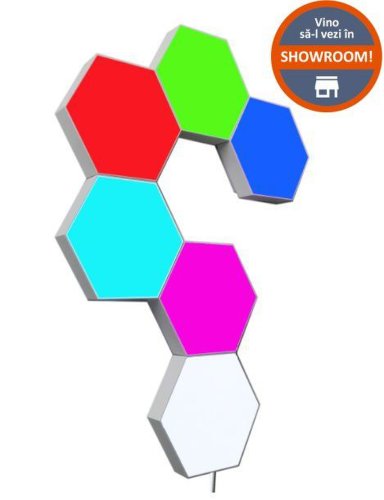 Corpuri de iluminat evo je-q01, hexagonale, control cu touch si remote, color, 120 lm, 10 bucati