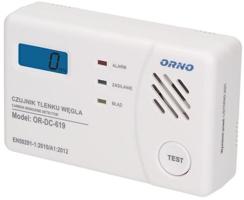 Detector monoxid de carbon orno or-dc-619, cu baterii (alb)