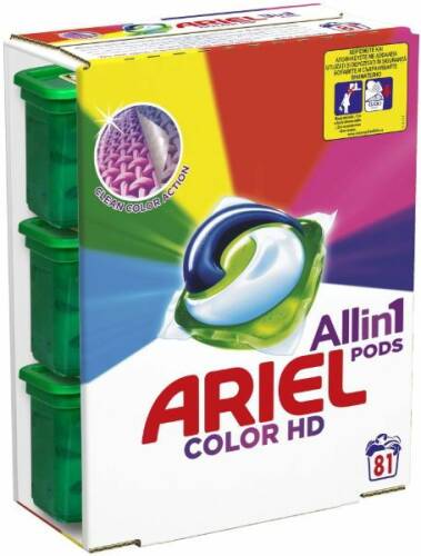 Detergent capsule ariel all in one pods color, 81 spalari
