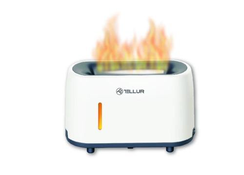 Difuzor aromaterapie flame tellur, 240ml, 12 ore, telecomanda (alb)