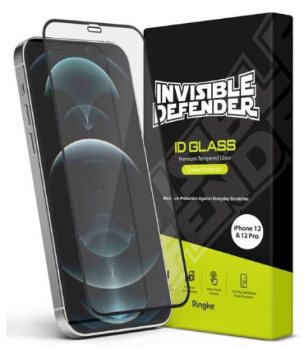 Folie protectie sticla securizata ringke 3d premium invisible screen defender 8809758103375 pentru apple iphone 12, iphone 12 pro (transparent)