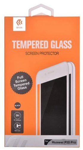 Folie protectie sticla temperata devia frame pentru huawei p20 pro (transparent/negru)