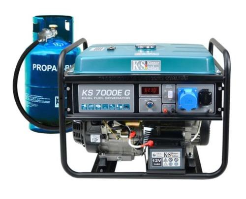 Generator curent electric könner & söhnen ks 7000eg, 13 cp, autonomie 17 h, protectie suprasarcina, senzor nivel scazut ulei, bobinaj cupru, benzina/gpl (albastru/negru)