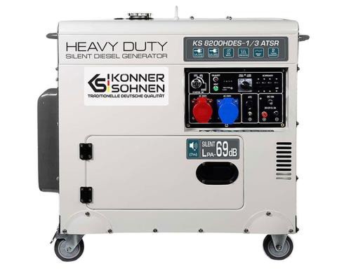Generator curent electric konner & sohnen ks 8200hdes-1/3 atsr, monofazat/trifazat, diesel, 14 cp (alb)