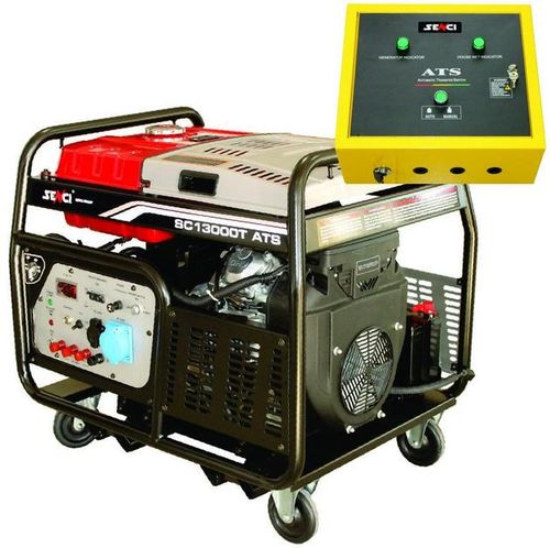 Generator curent electric senci sc13000t-ats, 12000w, 400v, avr si ats inclus, motor benzina, demaraj electric