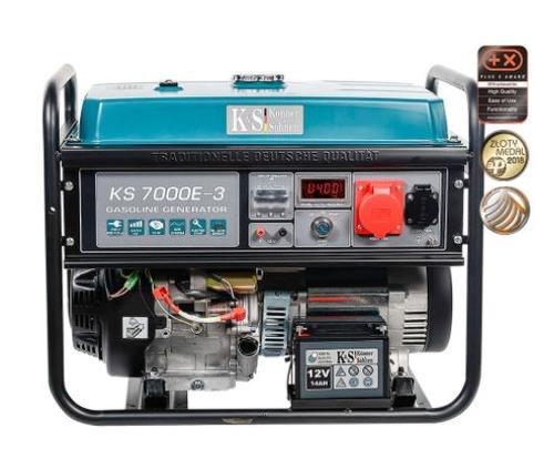 Generator curent electric trifazat könner & söhnen ks 7000e-3, 13 cp, autonomie 17 h, pornire cheie, benzina (albastru/negru)