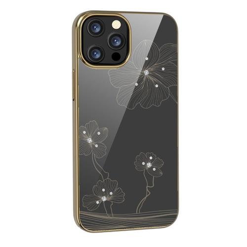 Husa devia crystal flora dvcfip13pgd pentru iphone 13 pro gold (negru/auriu)