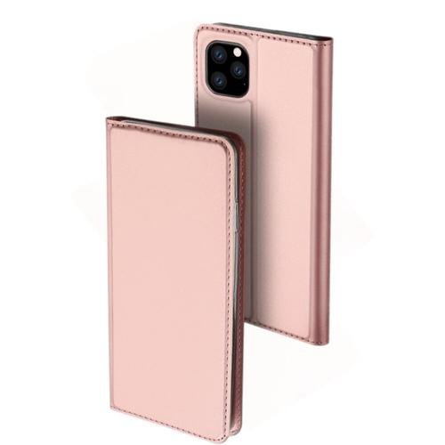 Husa flip cover dux ducis card pentru iphone 11 pro max (roz)