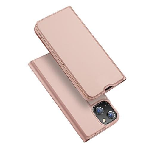 Husa flip cover dux ducis skin pro series pentru iphone 13 mini, piele ecologica/tpu (roz)