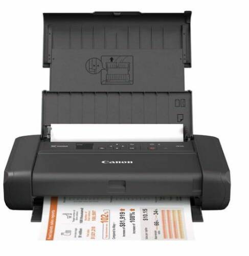 Imprimanta inkjet color portabila canon tr150, a4, usb-c, wi-fi, 5.5ipm + baterie portabila (negru)