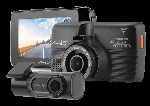 Kit camera video auto mio mivue 798 dual pro, 2k, 145°, microfon, wi-fi, gps, g-sensor, wdr (negru)
