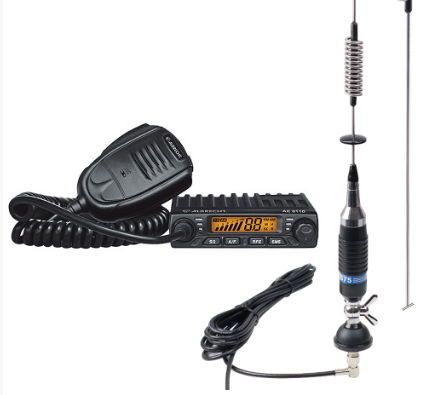 Kit statie radio cb albrecht ae 6110 asq + antena pni s75 montura cu cablu si mufa pl