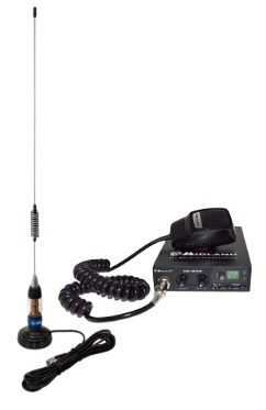 Kit statie radio cb midland alan 100 + antena midland lc59 cu magnet (negru)