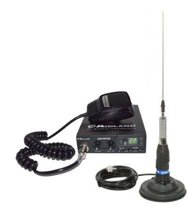 Kit statie radio cb midland alan 100 + antena midland ml145 cu magnet 120/pl (negru)