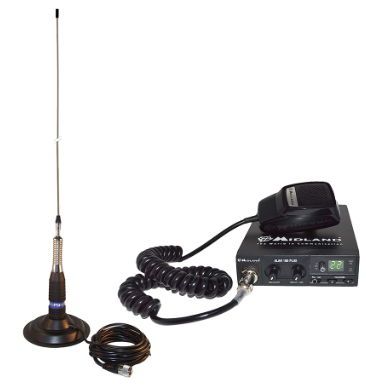 Kit statie radio cb midland alan 100 plus + antena pni ml160 cu magnet (negru)