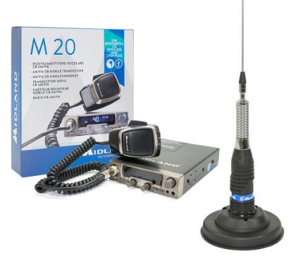 Kit statie radio cb midland m20 + antena midland ml145 cu magnet 120/pl